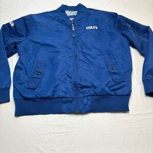 Legends Indianapolis Colts Forever Blue Satin Bomber Jacket Men’s XL X-Large